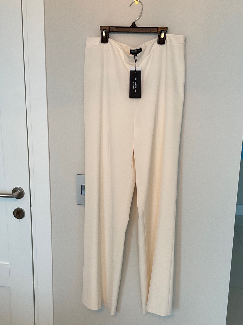 NWT Lafayette 148 silk white pants size 12